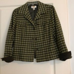 Wool plaid blazer